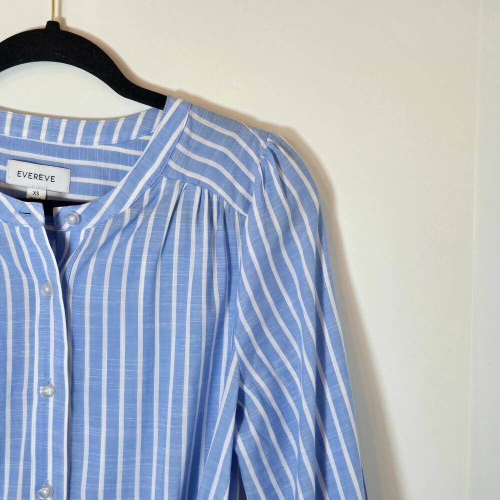 Evereve Maisy Striped Tie Front Shirt Dress Size XS - Picture 4 of 10
